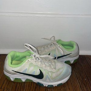 white  green  & blue Nike running sneakers  women’s size 8